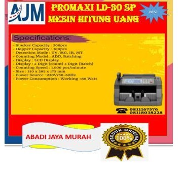 Promaxi Ld-30 Sp Mesin Hitung Uang