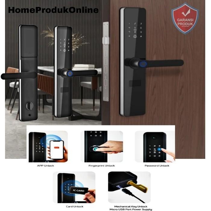 SMART DOOR LOCK BLUETOOTH CARD LOCK GAGANG PINTU ALARM MODERN