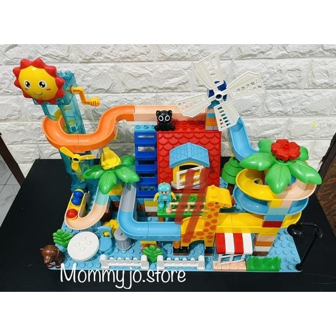 Marble Race Run Theme Park BALOK BESAR electric dan manual