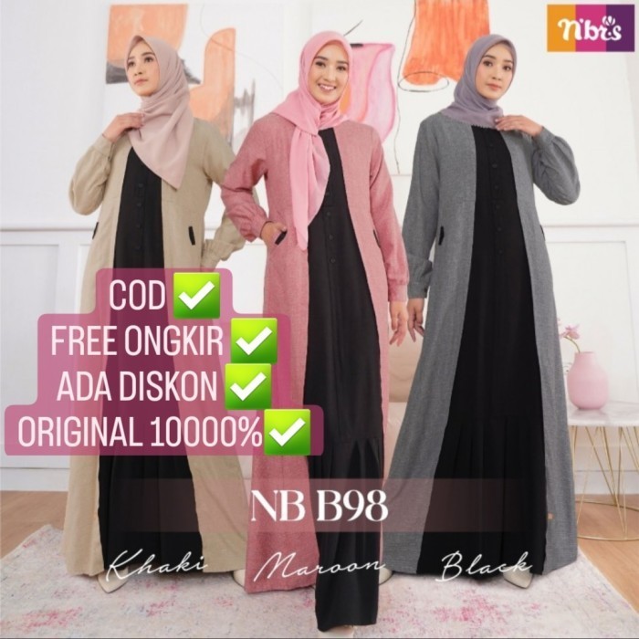Gamis Wanita Terbaru By Nibras Nb B98 Nbb 98 Nbb98 Gamis Busui Murah DiskonR33A