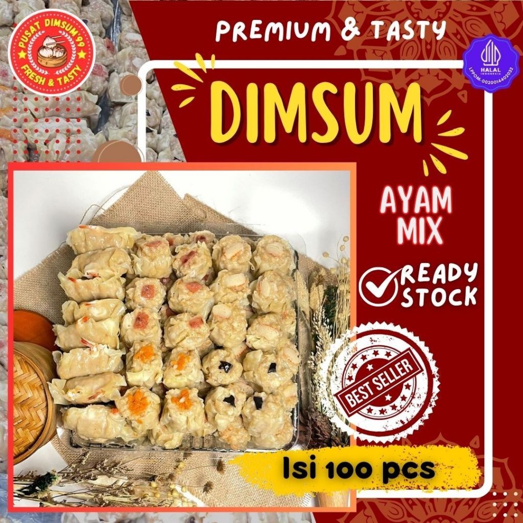 

Dimsum Premium Mix Isi 100 Harga Super Hemat Free Saus Merah & Lada Hitam -Gratisongkir