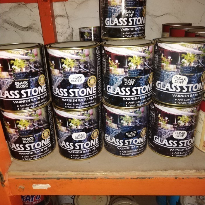 CAT VERNISH BATU ALAM GLASS STONE CLEAR GLOSS/ HITAM GLOSS/ HITAM DOFF