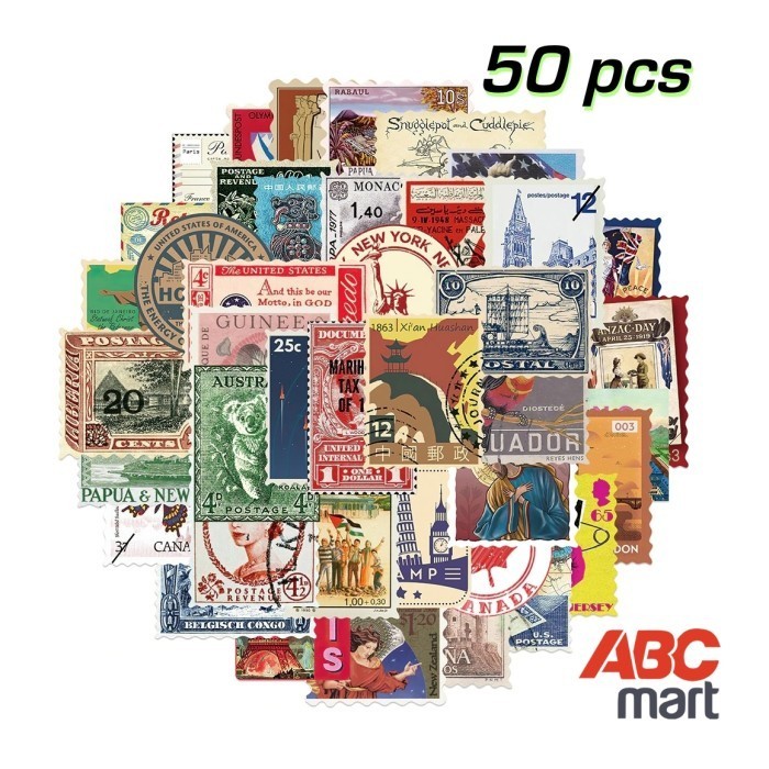 

50 Pcs Sticker Travel Stamp Luggage Laptop Kulkas - Stiker Waterproof