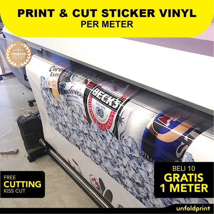 

Custom Print Sticker Vinyl Per Meter Dan Cutting