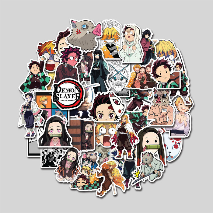 

Sticker Pack Demon Slayer Sticker Tumbler Stiker Laptop Koper Helm