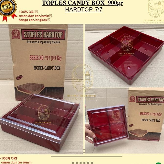 Toples Kue Sekat 4 / 900 Gram Hardtop 717 Toples Candy Isi 6Pc