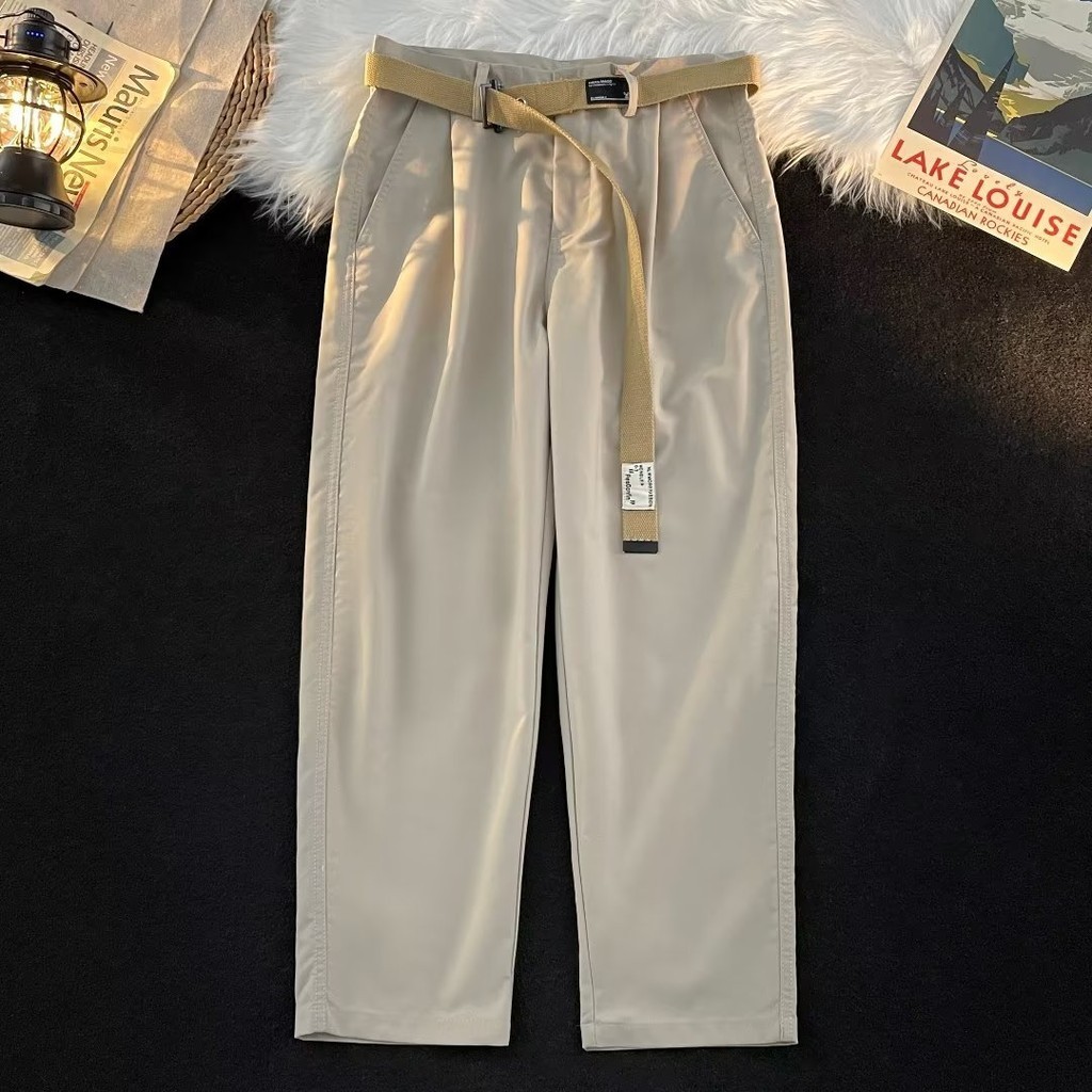 Pria2024Celana Panjang Pria, Celana Panjang Trendi Gaya Korea Tipis, Celana Sobek Longgar Musim Pana