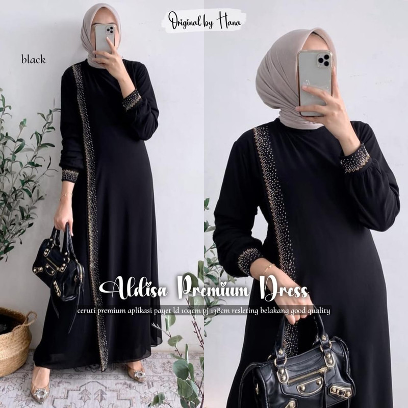 Aldisa premium dress RESS DRES WANITA ABAYA PEREMPUAN TERBARU GAMIS ARAB MUSLIMAH BAJU GAMIS TERBARU