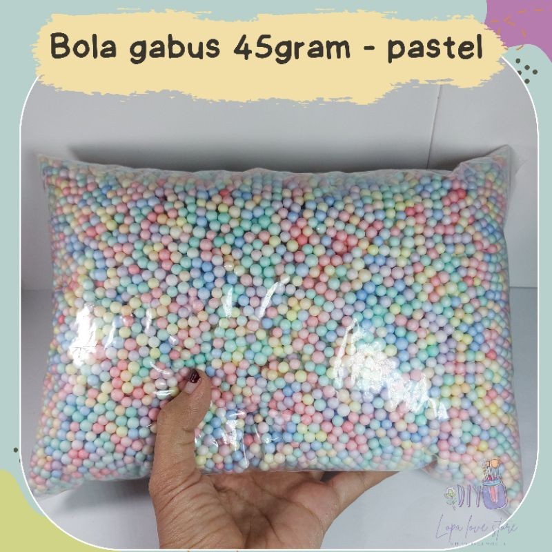 Bola gabus 45 gram - Bola stereofom - Stereofom packing - Bola pastel