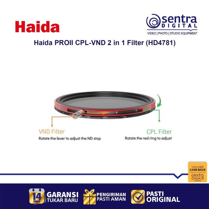 Haida Proii Cpl-Vnd 2 In 1 Filter 77Mm (Hd4781) Variable Nd And C Pol Termurah Terlaris Promo