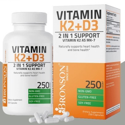 Bronson Vitamin K2 D3 Extra Strength D3 10000 Iu 5000Iu 250 Caps Ori