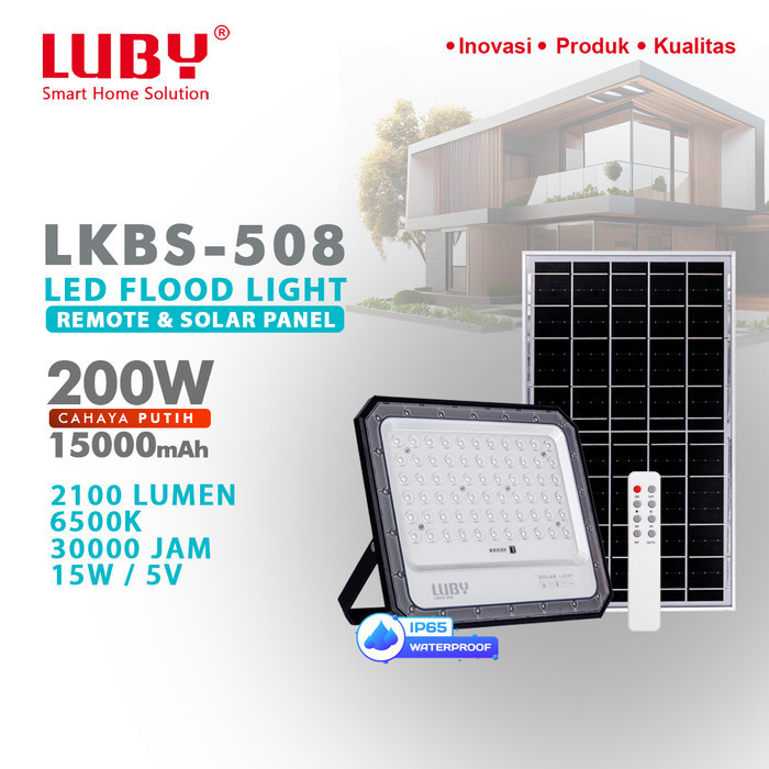 Led Floodlight Remote & Solar Panel Luby Tipe Lbks-508