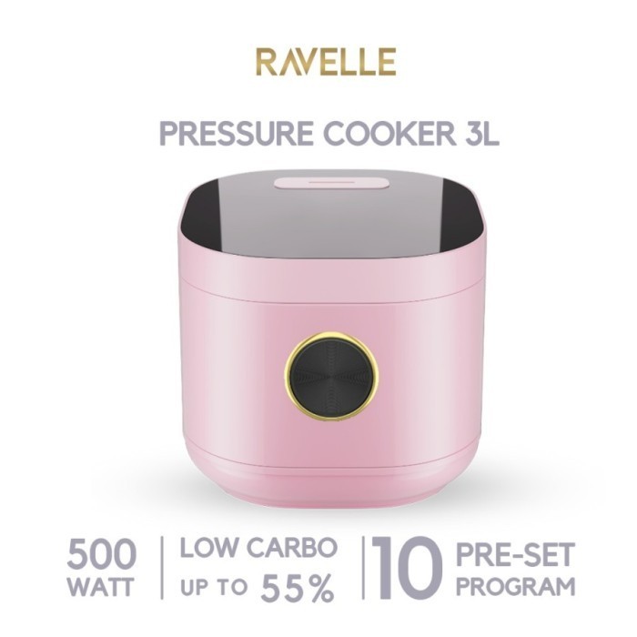 Ravelle Digital Rice Cooker Low Carbo 3L (1.2L Nasi) Rendah Gula