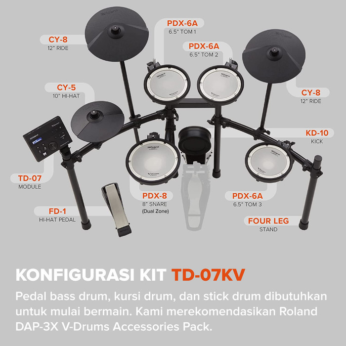 Roland Td-07Kv V-Drums Drum Elektrik Termurah Terlaris Promo