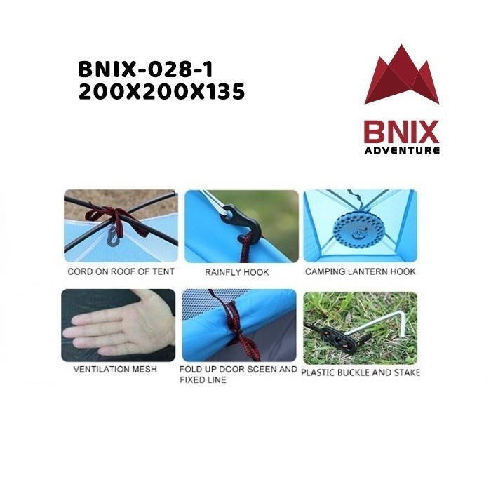 Tenda Camping - Bnix - Bn-028-1 - Waterproof Double Layer - 3 Orang