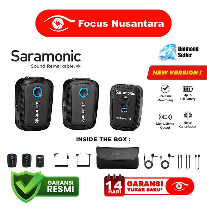 Saramonic Blink500 B2(Tx+Tx+Rx) Dual-Channel Wireless Microphone