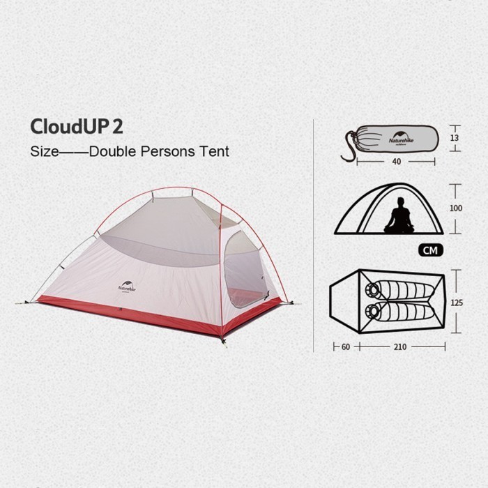 Tenda Cloud Up 2 2018 Naturehike Nh17T001-T 20D