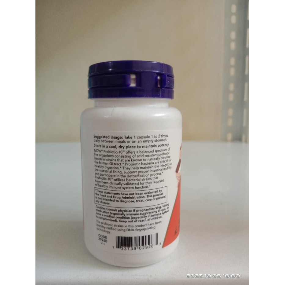 Now Foods Probiotic-10 25 Billion 50 Vegan Capsules Now Probiotic