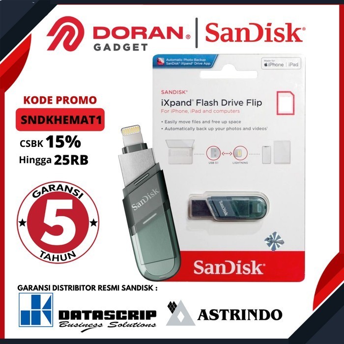 Ixpand Flip 128Gb Sandisk Otg Flashdisk Usb 3.1 For Iphone - Original