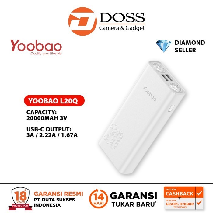 Yoobao L20Q 20000 Mah Powerbank