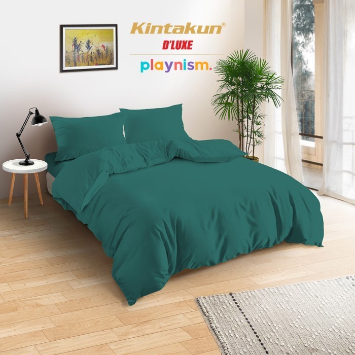 Kintakun DLuxe Bedcover Set Flat Playnism 160 / 180 Polos 20Cm