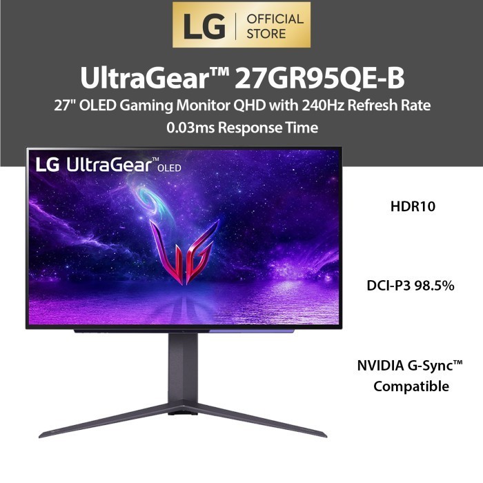 Lg Ultragear Oled 27Gr95Qe-B Qhd 240Hz With Nvidia G-Sync