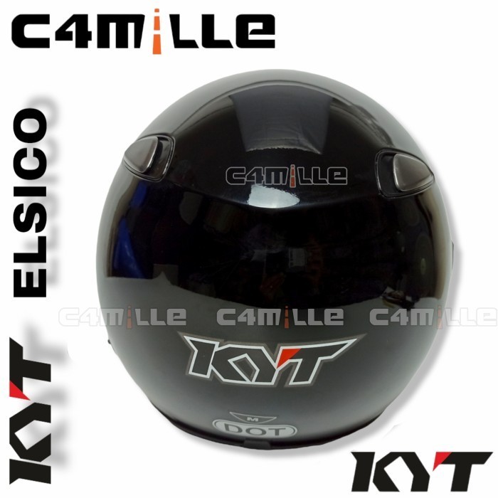 Helm Kyt Elsico Black Half Face Retro