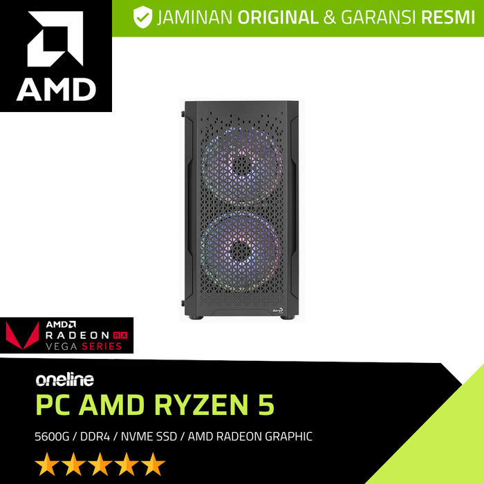 Pc Gaming Pc Rakitan Ryzen 5 5600G / 16Gb Ddr4 / Nvme Ssd