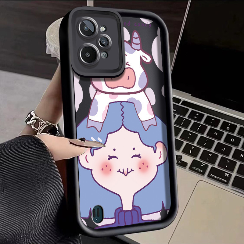 Casing Hp Realme C31 Case Anti Drop silikon pasangan HP Casing ponsel imut Softcase sapi kartun Kesi