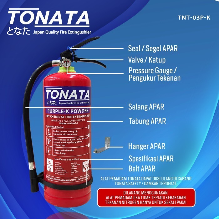 Apar Purple K Powder 3 Kg Tonata / Apar 3Kg Dry Chemical Powder