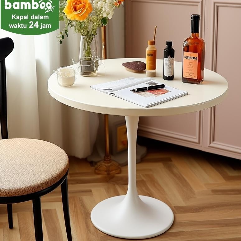 Meja Bulat Modern 80CM Meja Makan Bulat Minimalis  Meja Kafe  Meja Samping Tamu