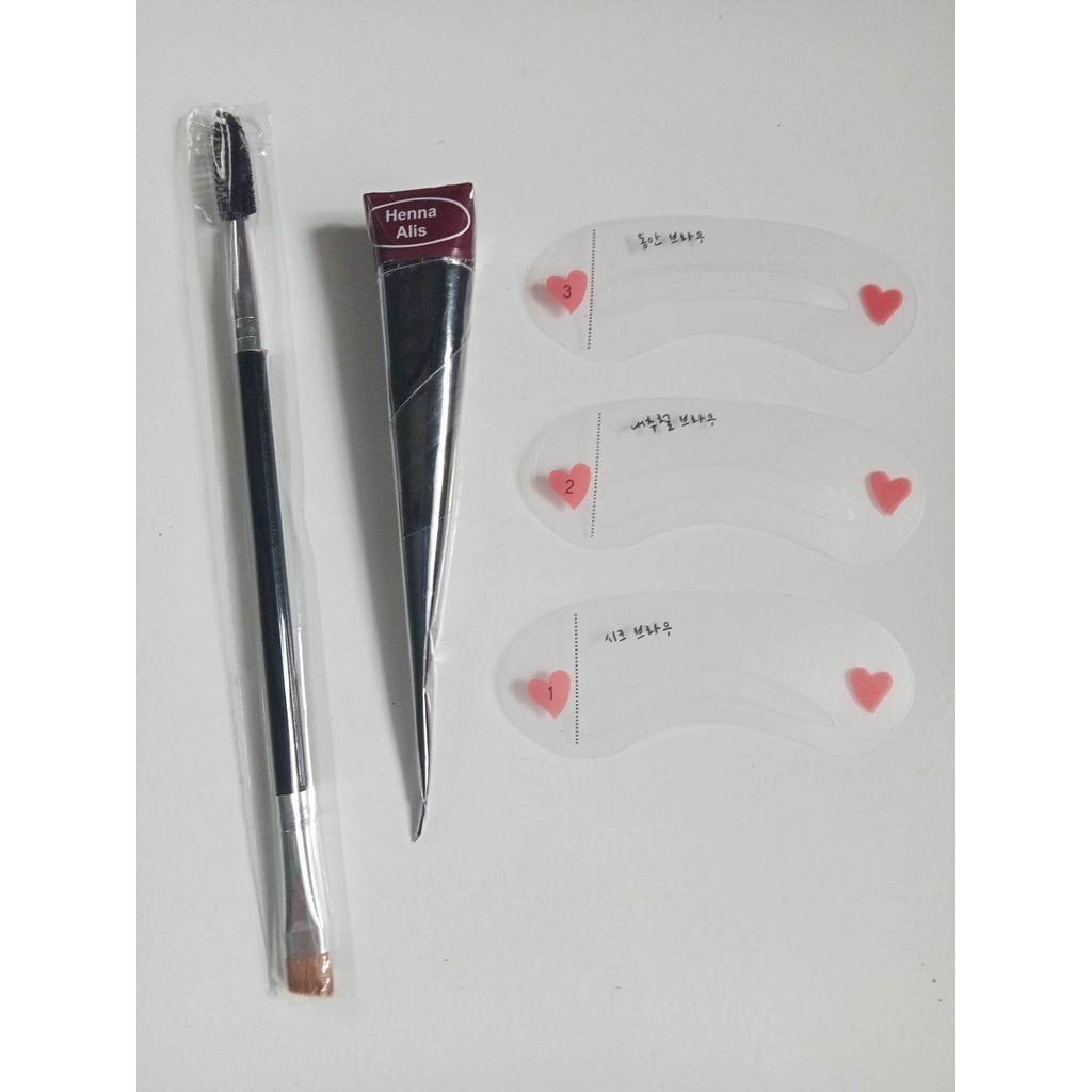 Henna Alis seperti Sulam Alis / Satu Set Henna Alis Tahan Lama