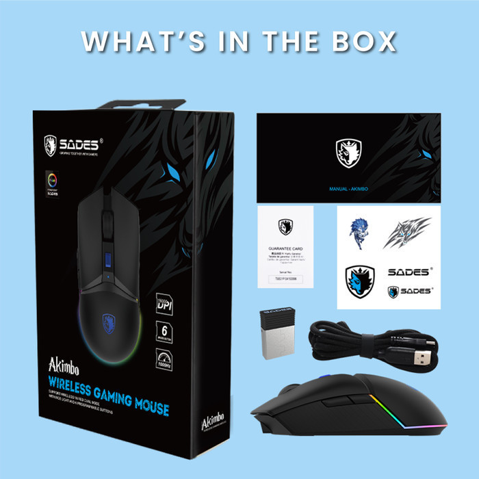 Mouse Gaming Rgb Sades Akimbo Dual Mode Lightweight
