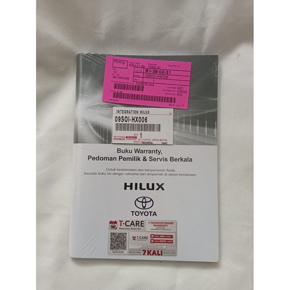 

Buku Manual Pedoman Pemilik Integration Book Hilux Original Toyota