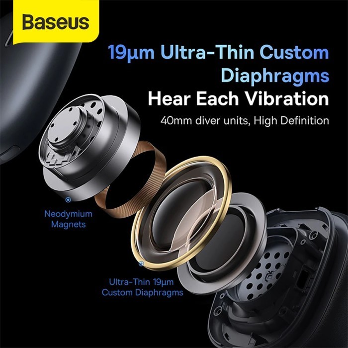 Baseus Bowie H2 Headphone Anc Headset Bluetooth Wireless