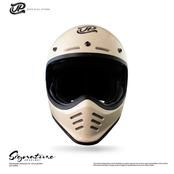 Helm Jp Retro Signature Solid White Cream Gloss/Black