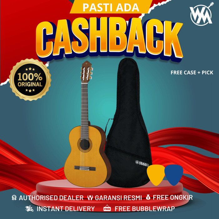 Yamaha Gitar Akustik C80 / C-80 / C 80 - Natural + Softcase + 2 Pick