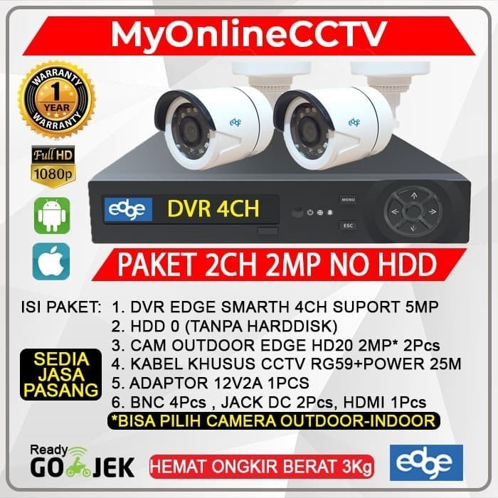 Paket 2 Kamera Cctv Outdoor Ekonomis Camera Online Android Iphone