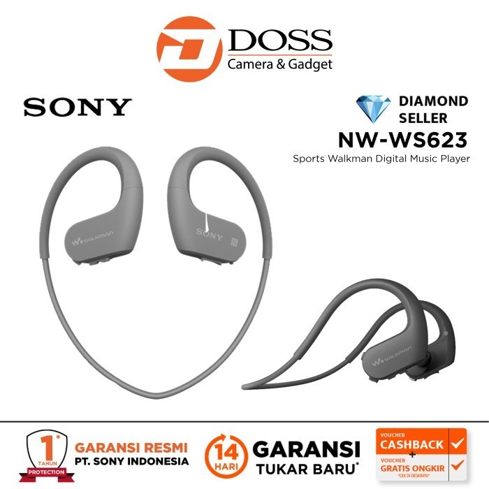 Sony Dustproof And Waterproof Walkman With Bluetooth Headset Nw-Ws623