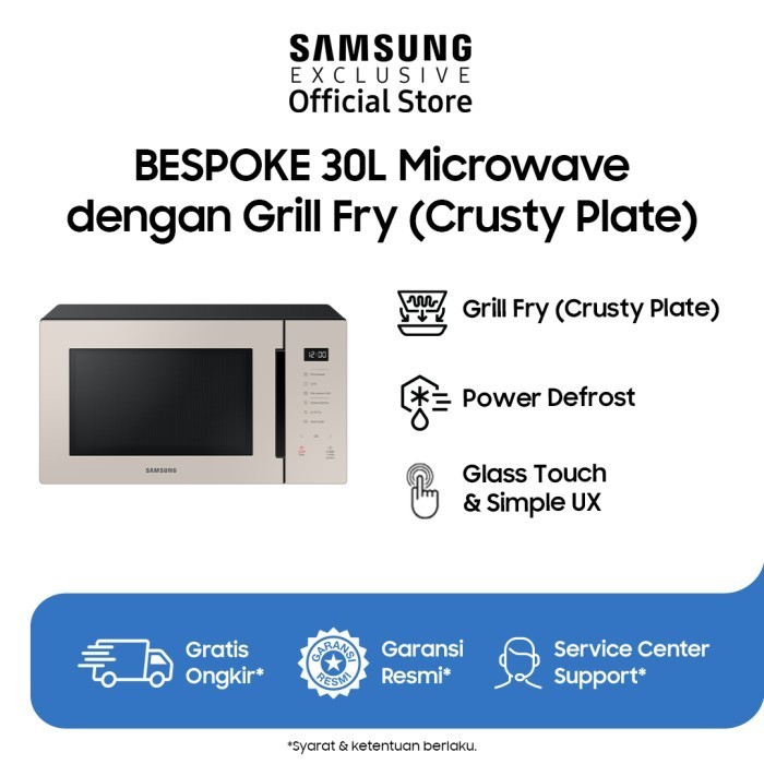 Samsung Bespoke 30L Microwave Dengan Grill Fry (Crusty Plate)