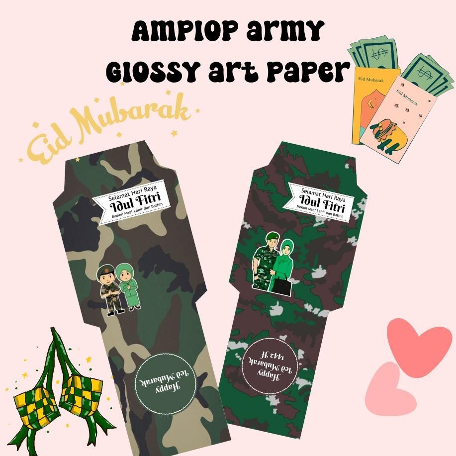 

Bisa Cod Amplop Lebaran/Angpao Lebaran Army/Isi 10Pcs/Art Paper Glossy /(Angkatan Tni)Tidak Ada Foto Dan Nama Jaminan Original