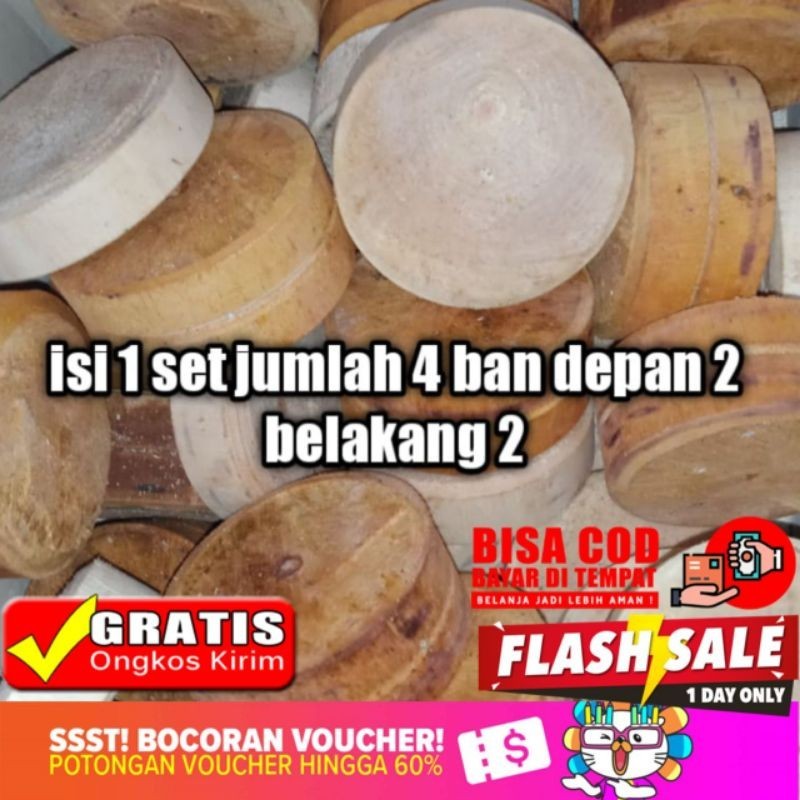 roda miniatur truk oleng dan miniatur bus diameter 4 cm isi 4 roda