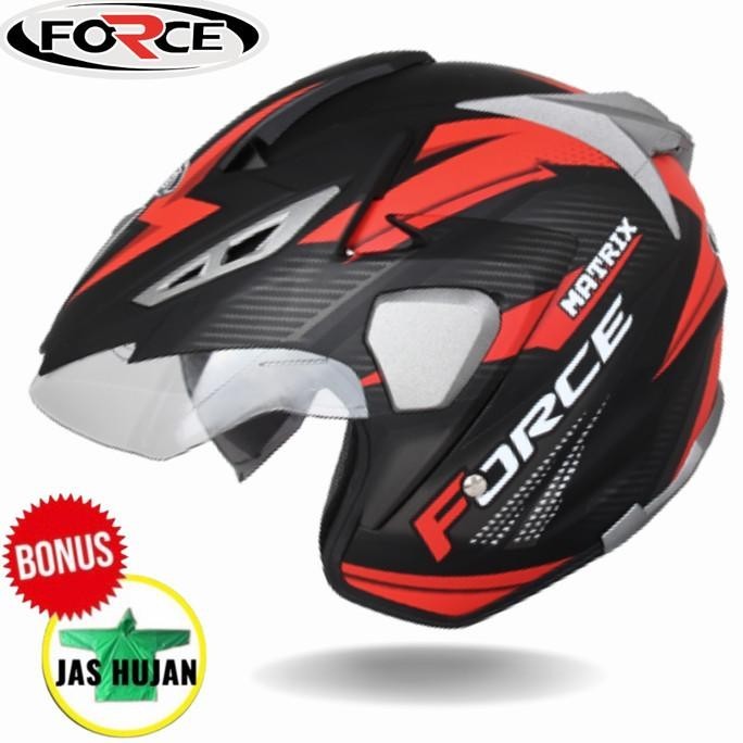 FORCE Helm Terbuat Dari Bahan ABS Original Matrix Double Visor