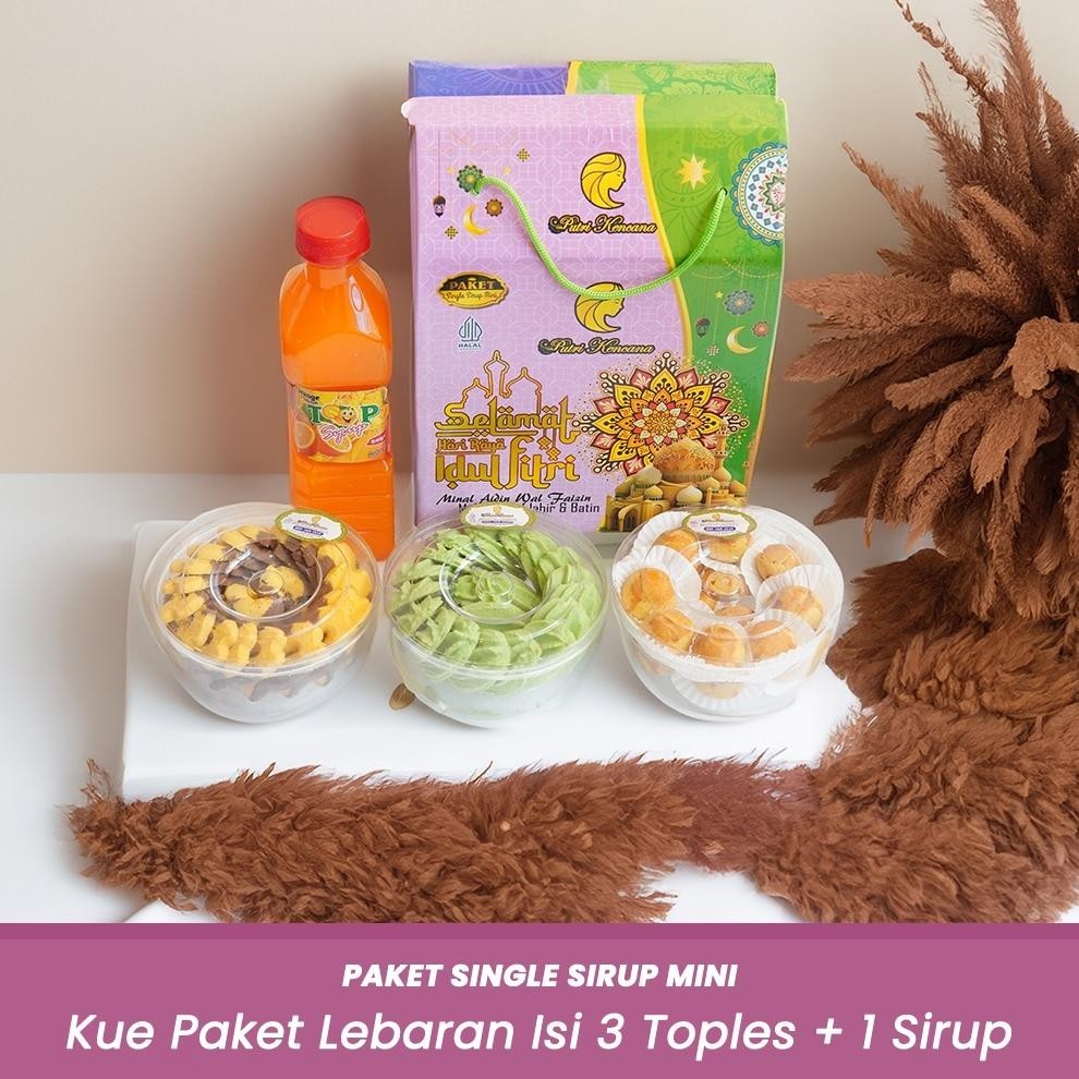 

CR - Paket Kue Lebaran PutrI Kencana isi 3 Toples 1 Sirup Butter Cookies Kering Hampers Ramadhan Gift Hadiah TERLARIS