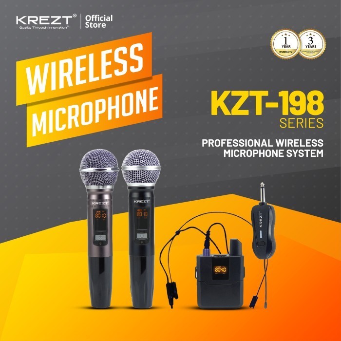 Wireless Microphone Krezt Kzt-198 Termurah Terlaris Promo
