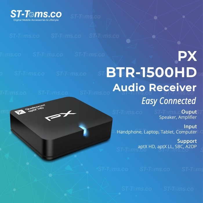 Px Btr-1500Hd Bluetooth Receiver Audio 5.0 Aptx Hd Wireless Stereo