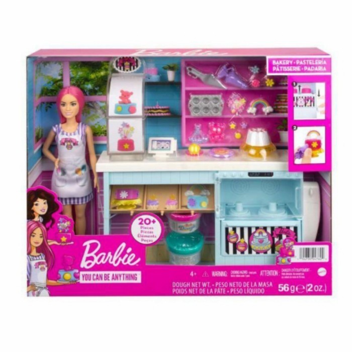 Mainan Boneka Red Hair Barbie Bakery Pasteleria Playset W Clay Dough