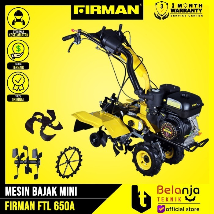 Cultivator Firman Ftl 650 A Mesin Bajak Mini Parit Bedengan Ftl650A Termurah Terlaris Promo