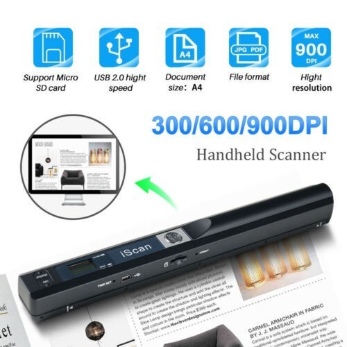 Scanner Portable Iscan Handy Scanner Resolusi 900Dpi With Microsd Slot