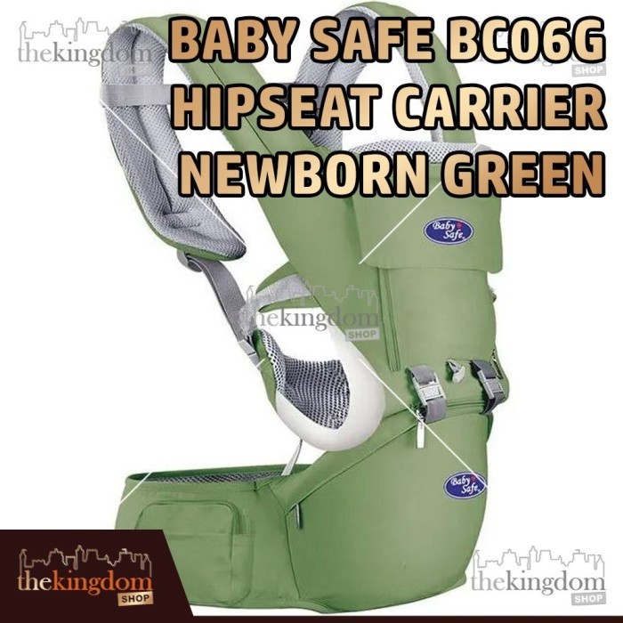 Baby Safe Bc06G Hipseat Carrier Newborn Green Gendongan Multifungsi Termurah Terlaris Promo